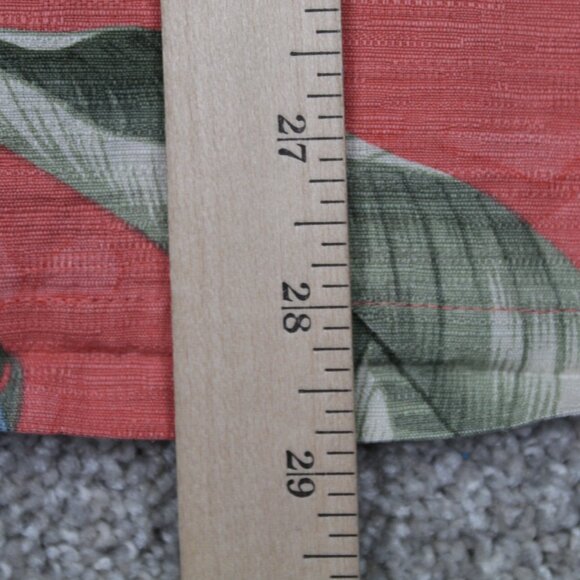 Jamaica Jaxx Camp Shirt Adult Medium Pink Floral Silk Loop Collar S/S Button Up - Picture 12 of 13